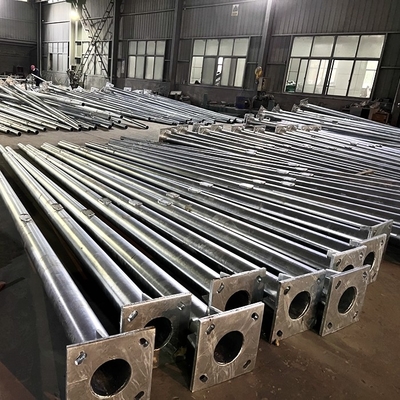 Professional Manufacturer 4-12 Meters Hot Dip Galvanised Street Light Pole Single Or Double Arm Available