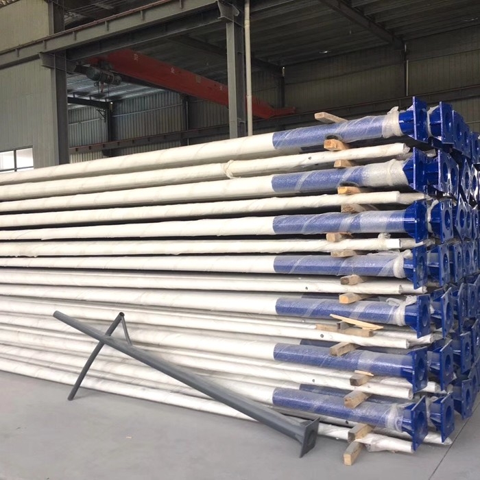 Professional Manufacturer 4-12 Meters Hot Dip Galvanised Street Light Pole Single Or Double Arm Available
