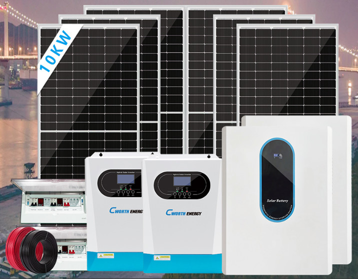 Complete set 10000w hybrid off grid 2kw 5kw 10kw 20kw solar energy system 10 kw solar power systems